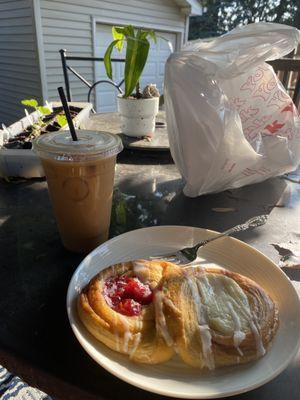 Cherry and cream cheese pastry! (I think it was called 'Fox in the snow'?)