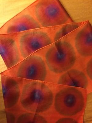 Antrim Street Studio Shibori scarf:hand dyed silk 8"x54"