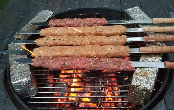 Beef and chicken kebabs