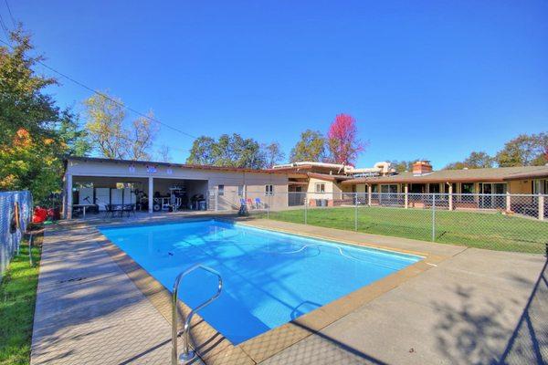 large pool and workout area