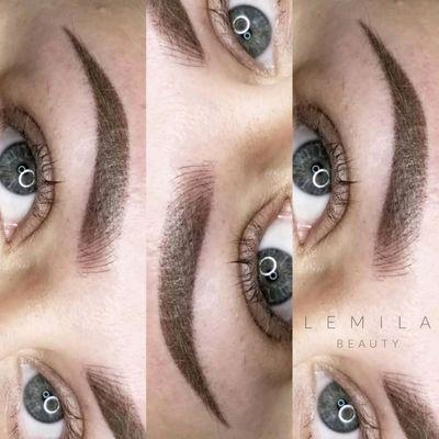 Permanent Brows - Powder Ombre with microstrokes. #cosmetictattoo
Brows will decrease in width and lighten up to 40% when fully healed.