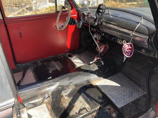 Interior of my 54 Chevy BEFORE and AFTER. Thank you Superior Interiors! Great job and it looks so koool daddy-o!