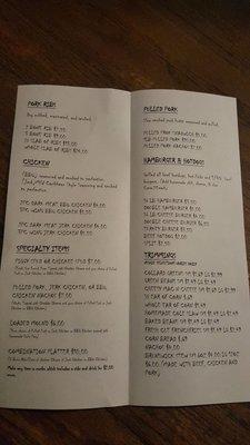 Inside of menu