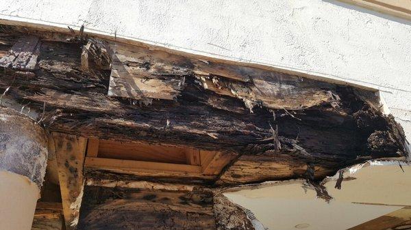 Hidden structural damage to underlying deck support due to water intrustion. We can repair this!