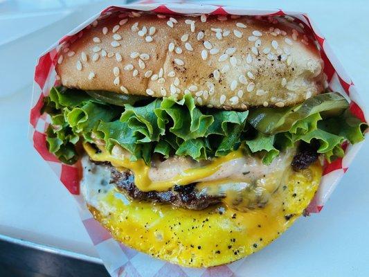 Big boss flavor loaded mouthwatering burger