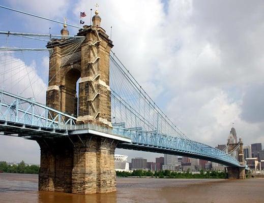 Roebling Bridge connecting Covington, KY and Cincinnati, OH