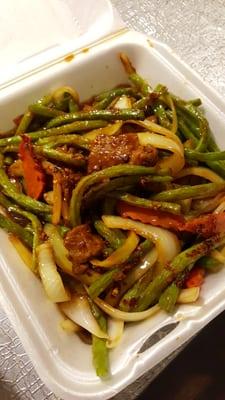 Green beans with beef spicy!