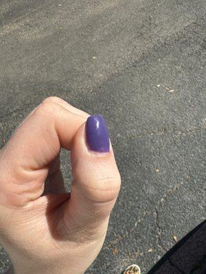 Nail bed has thinner color layer than the rest of the nail