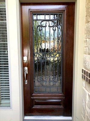 Front door, New Schlage Sense Smart Lock and Handleset, Door refinish