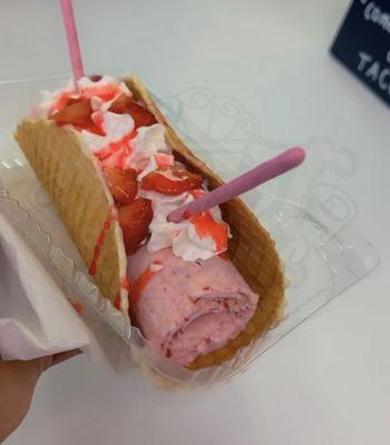 Strawberry Cheesecake Taco!