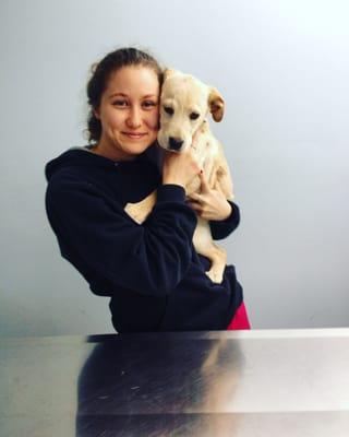 Katelan and a newly adopted puppy!