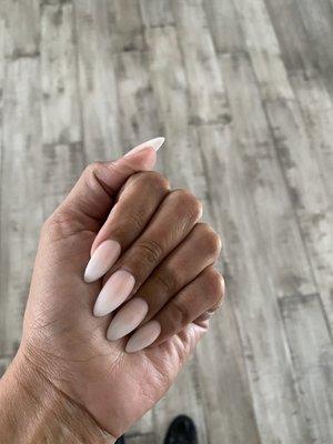 Almond shaped nails with ombré color