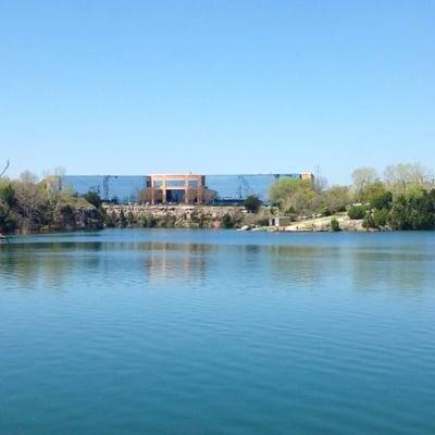 The Kasasa offices as viewed from the opposite shore of Quarry Lake.