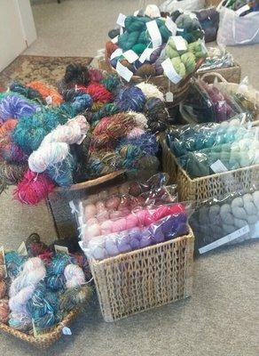 Getting ready for the Prism Yarn trunk show!