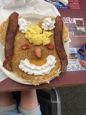 Kids Pancakes Bacon and Eggs