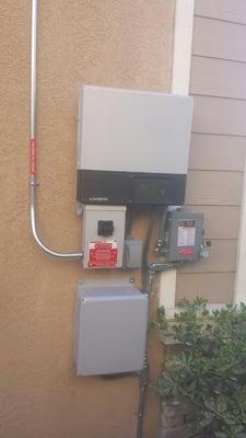 Installed inverter with disconnect and monitoring. San Diego, CA