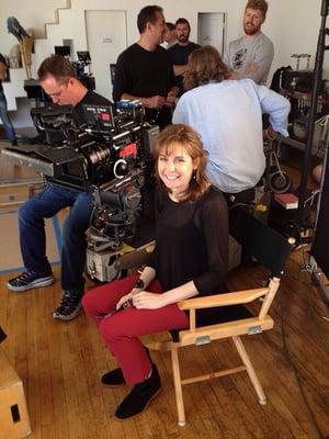 Cynthia Wade directing a commercial in LA! Hair and make up!