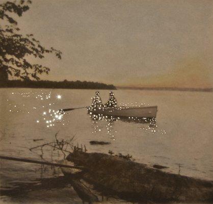 "On the Lake at Sunset" photograph by Amy Friend. On view at Panopticon Gallery.