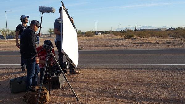 Our crew knows how to get the best shot in any location - including in the middle of the desert.