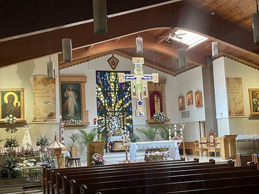 Inside the church