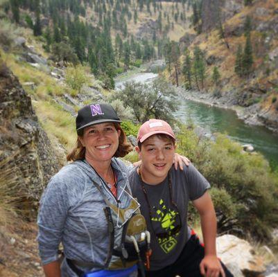 family bonding and hiking on the river