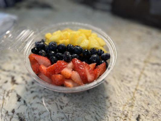 One of our most popular bowls, the Jungle Bowl! It consists of Acai, granola, honey, strawberries, blueberries, pineapples, coconut!