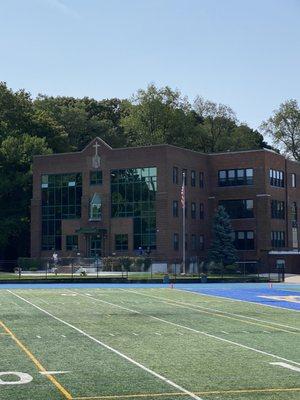 Front of the school.