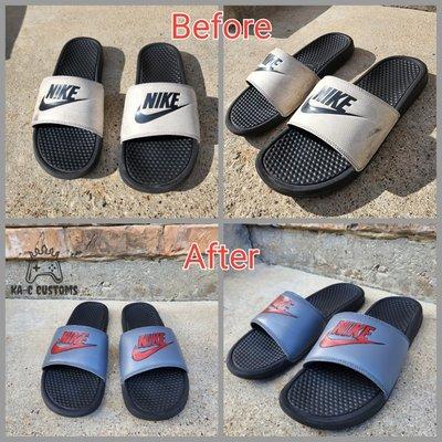 Before and After Custom Nike Slides