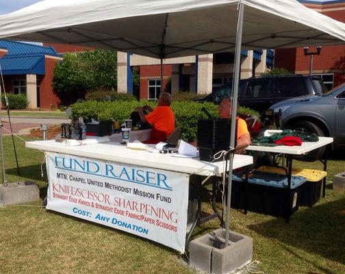 Not your typical farmers market staple but who doesn't love a traveling knife sharpener!