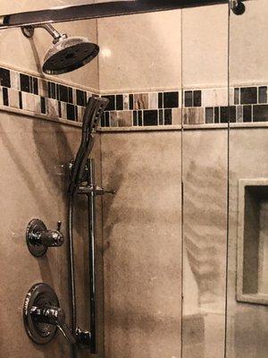 Acrylic shower surround with new accessories