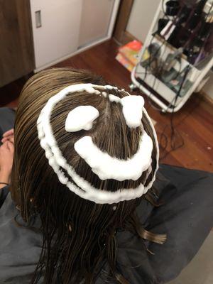 Just look at that smile!!! When you see your hair...your smile will be that big!