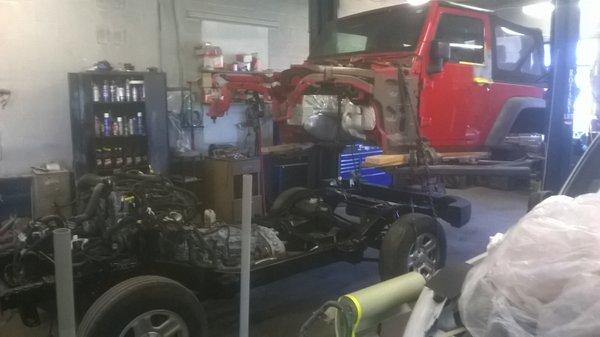 frame change on a salvage 2010 Jeep Wrangler