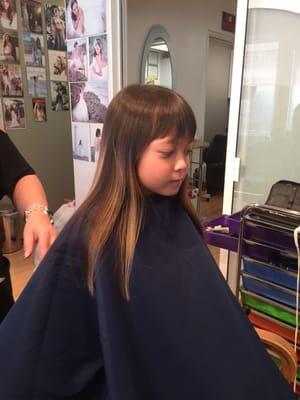 My little one getting her hair cut