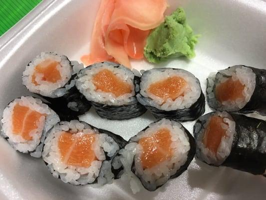 The salmon cut roll. Too small. The sushi was literally sugar cube bite sized. Not like their Calif rolls which are better.