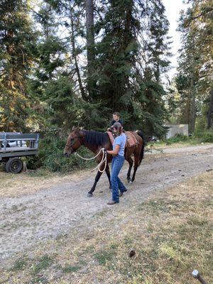 Kids get a horse ride