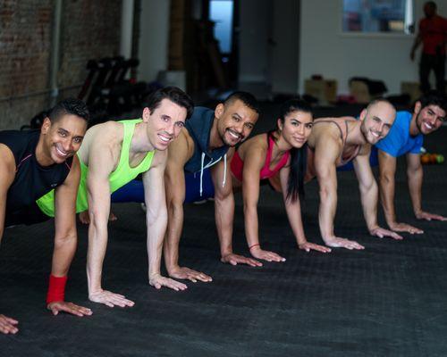 A supportive group workout