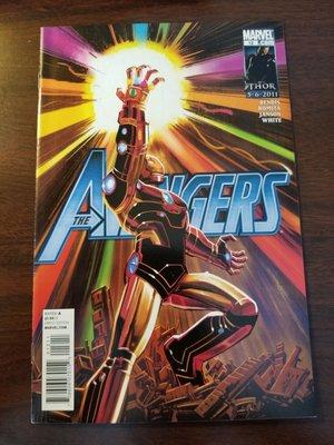 Avengers #12, the first time Iron Man wields the Infinity Gauntlet