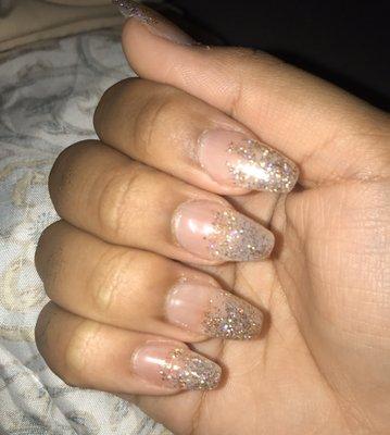 half glitter gel nails