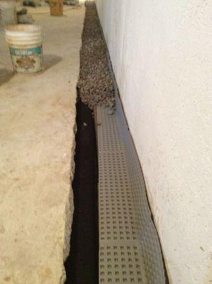 French drain during installation.