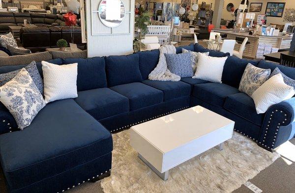 Navy Blue Harvey Sectional $2499