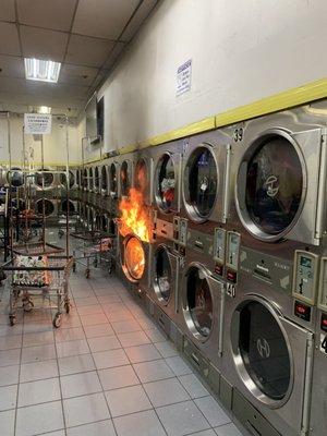 Fire at the laundromat