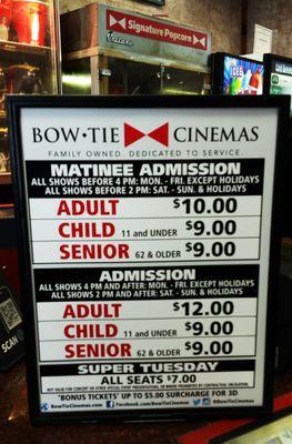 ticket prices