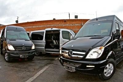 The new Mercedes Benz Luxury Vans - Seats 7, 8 or 12 Passengers. Special Features include PLay Station 3, Direct TV, Internet.