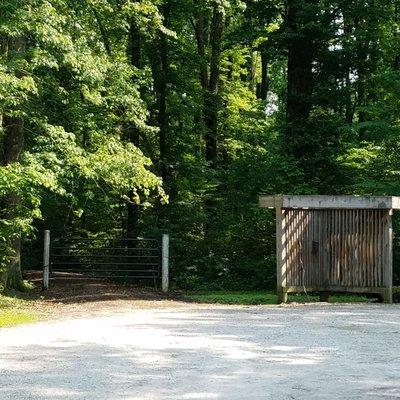 parking area for the self guided trail