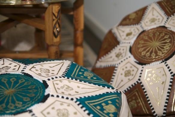 Moroccan Leather Ottomans - www.moracoimports.com