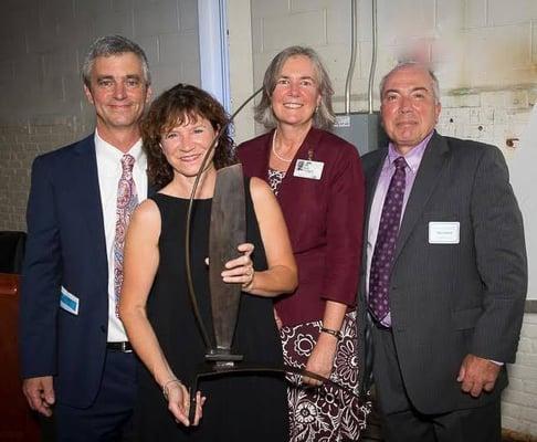 "Putting the Berkshires on the Map" Honorees - David and Laurie Tierney, co-owners of Hotel on North, with Ruth Blodgett of Berkshire Health