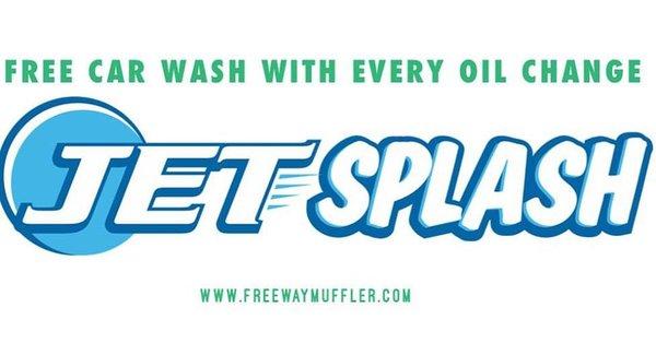 Pick up a free Jetsplash car wash with every oil change here at Freeway!