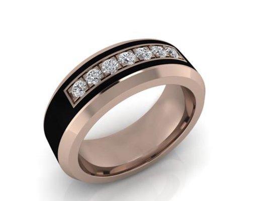 Men's 14K Diamond Wedding Band