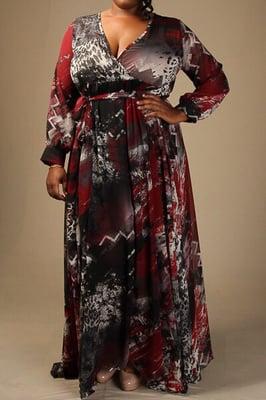 Maxi dress beautiful print  Size Xl -3X