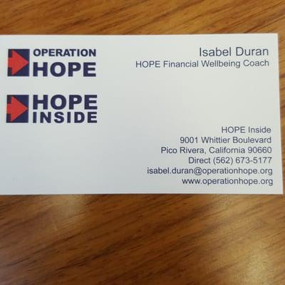 Need help with you credit? Operation hope can help.